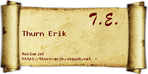 Thurn Erik névjegykártya